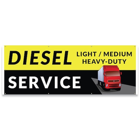 Diesel Service Light Medium Heavy-Duty Banner Concession Stand Food Truck Single Sided